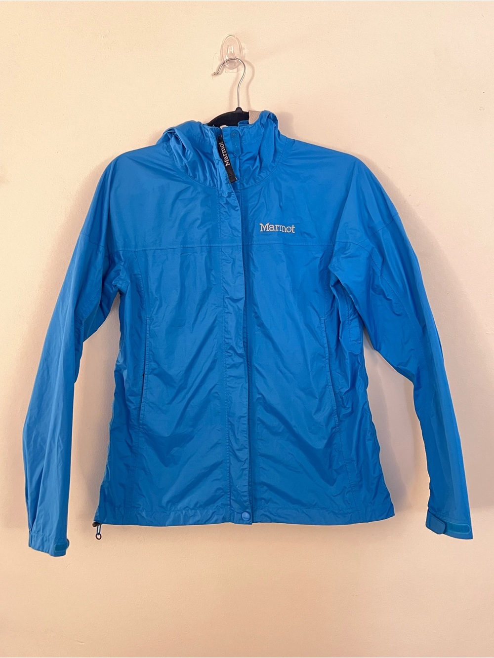 Marmot Women's Bright Blue Lightweight Hooded Packable Shell Jacket
